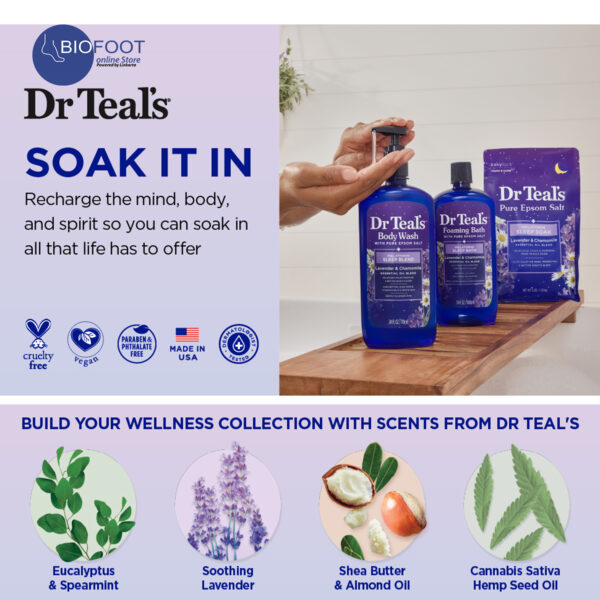 Dr Teal's Foaming Bath Lavender & Chamomile Essential Oil Blend 1000ml - Image 7