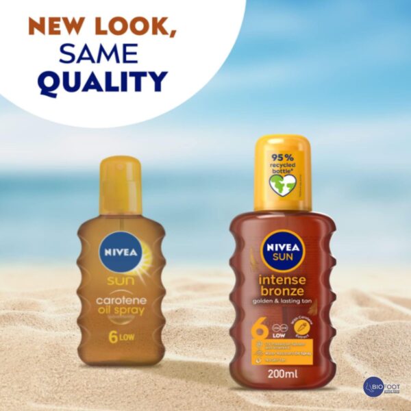 NIVEA SUN Tanning Oil Spray, Carotenne, Vitamine E & Jojoba Oil, SPF 6, 200ml - Image 4