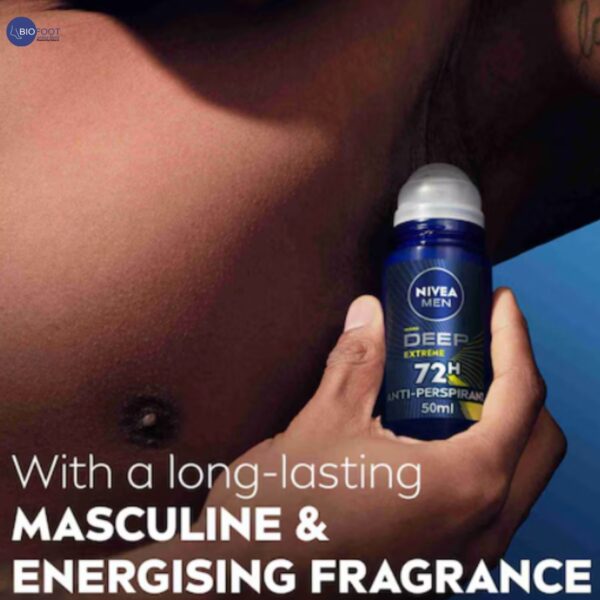 Nivea Deodorant Deep Extreme Maxx Tech 72H Roll On 50ml - Image 3