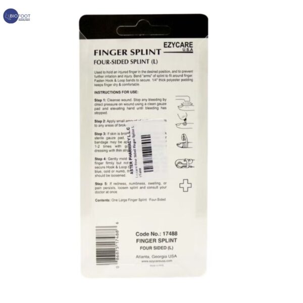 Ezycare Four Sided Finger Splint 17488 L - Image 2