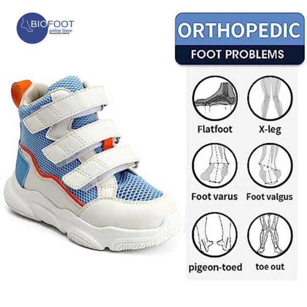 Princepard Orthopedic Kids Shoe White Blue TQDW-LB - Image 5