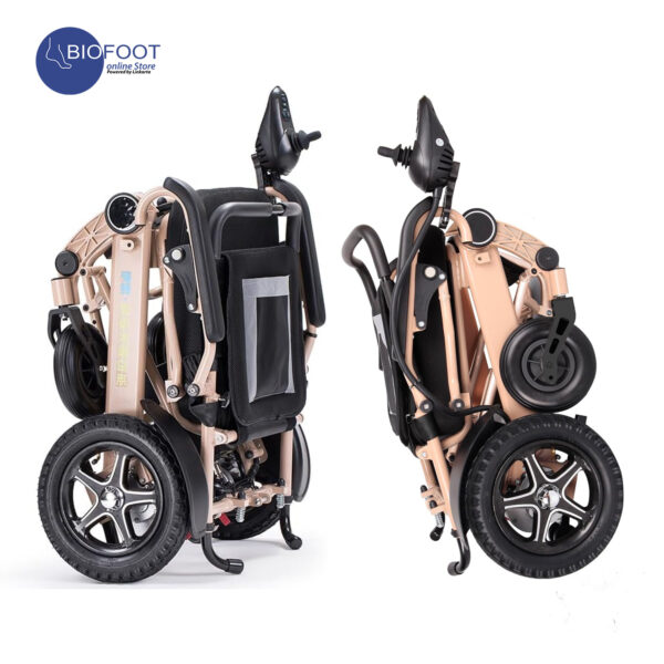EnjoyCare Electrical Lightweight Foldable Aluminum Frame Power Wheelchair EPW601A (Silver) - Image 4