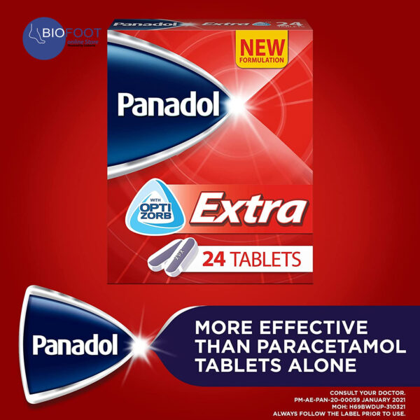 Panadol Extra with Optizorb for Fast Pain Relief for Headaches, Toothaches & Period Pain, 48 Tablets - Image 5